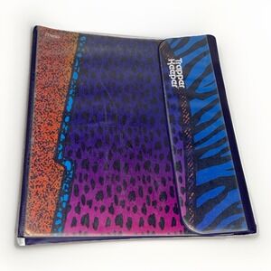 Vintage Trapper Keeper Binder 90s Mead Animal Print Retro School Organizer